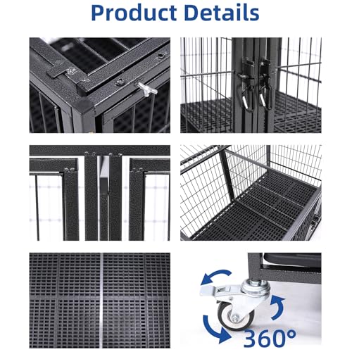 43 inch Heavy Duty Dog Crate with Detachable Divider Z1130