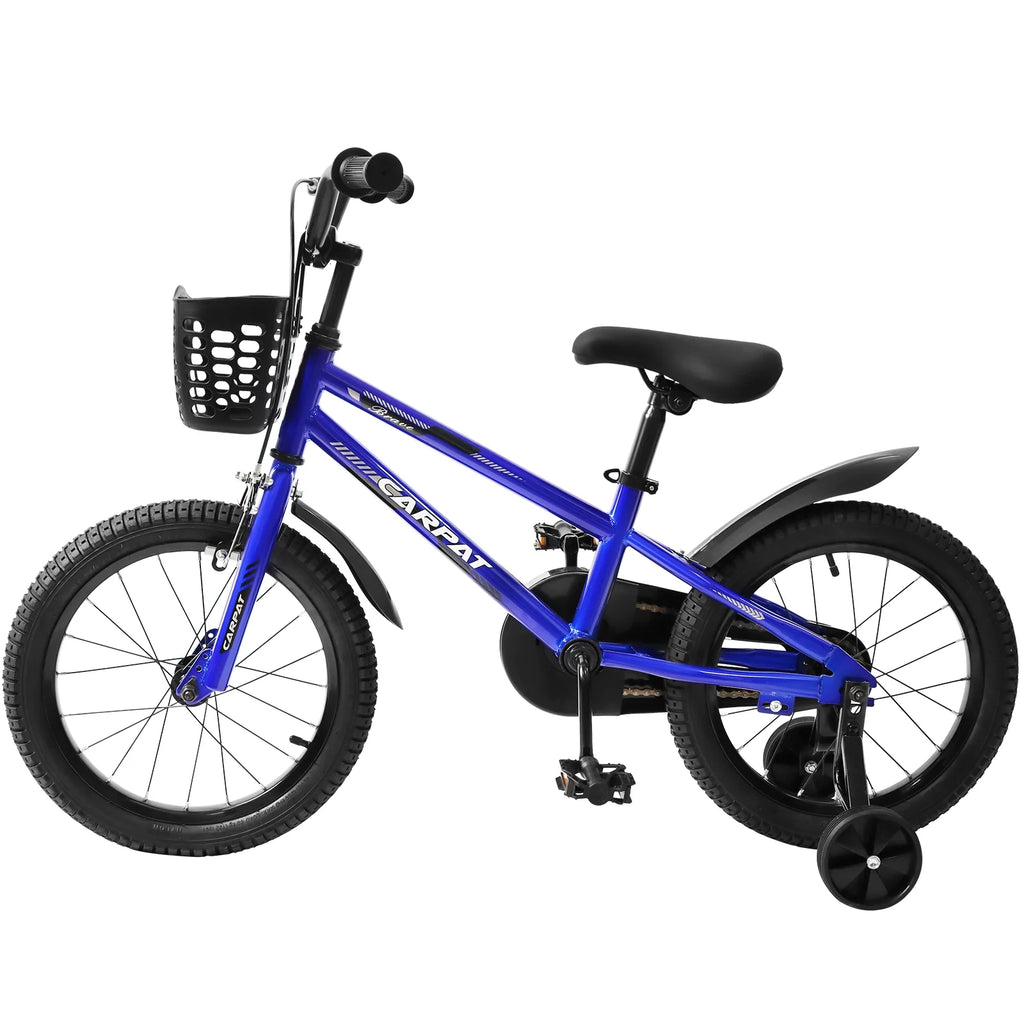 14 Inch Kids Bike with Training Wheels and Basket, White B856033