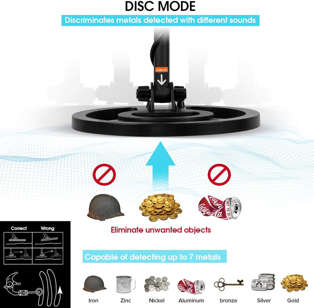 Metal Detector with 10 Waterproof Search Coil P630