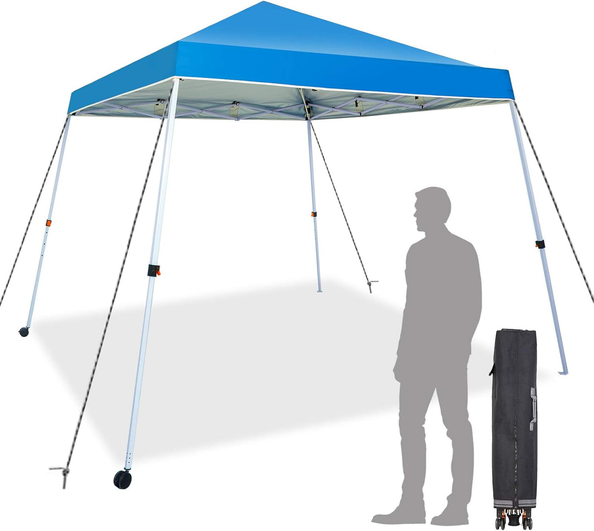 10x10 Ft Pop Up Canopy Tent with Carry Bag (Blue) D235887