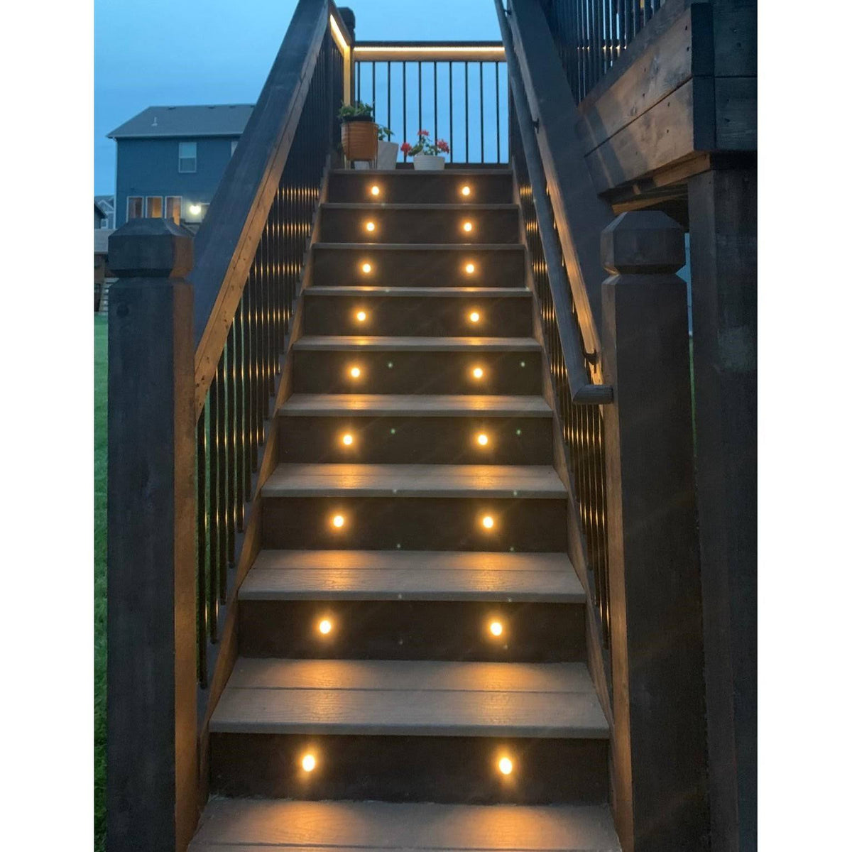 10-pcs 12V IP67 Waterproof Recessed LED Deck Light Kits P670