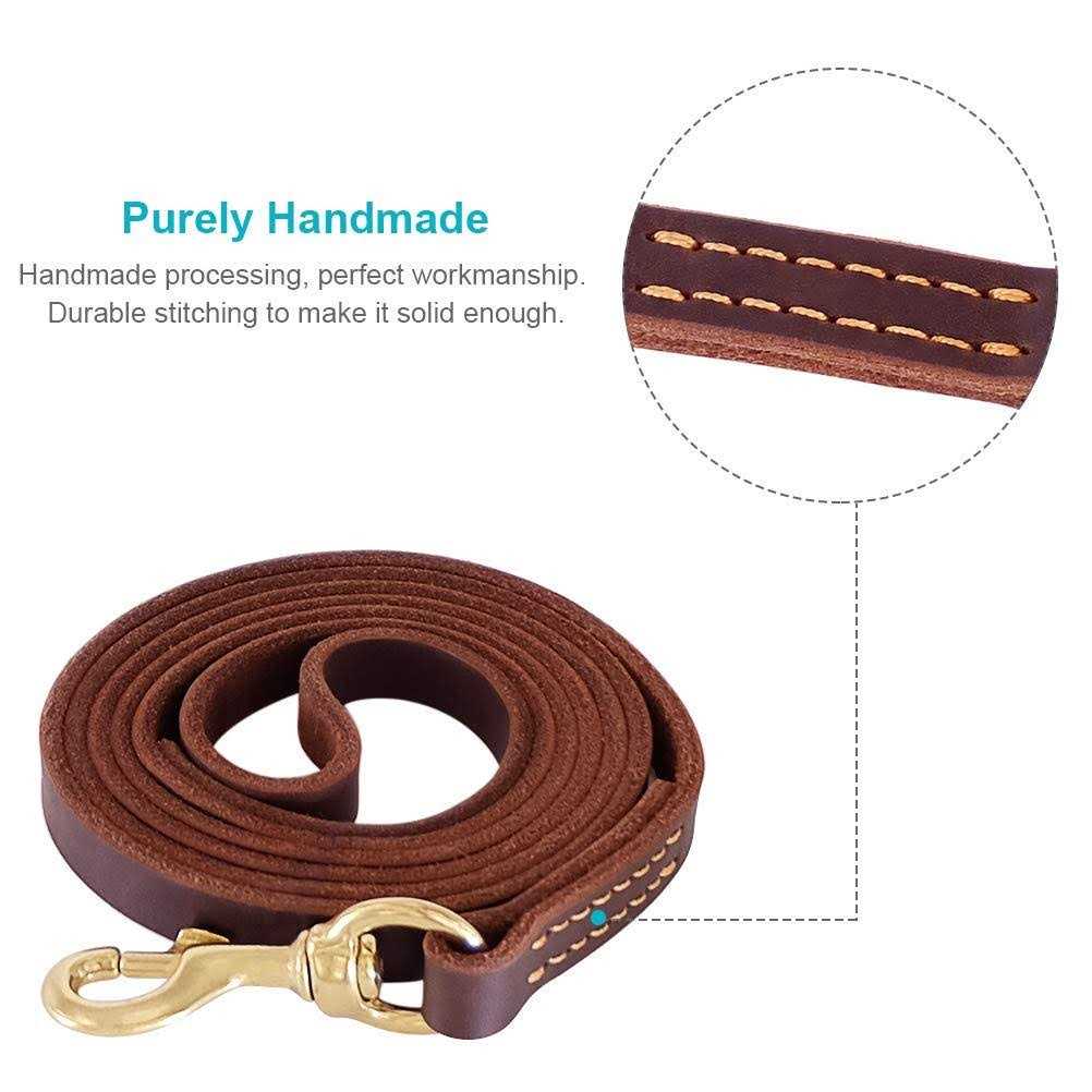 Leather 6 Foot Braided Dog Leash O4278