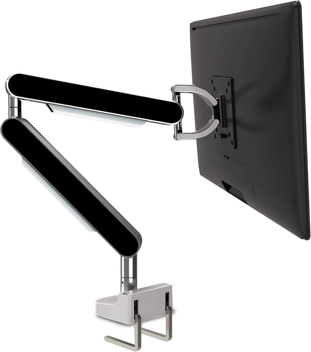 Desk Mounted Single Arm Monitor Stand for One Monitor Up to 38” 360 Degree Adjustable Monitor Mount Arm with Changeable Panels - 24.3 lb Capacity Pack of 2 G36155