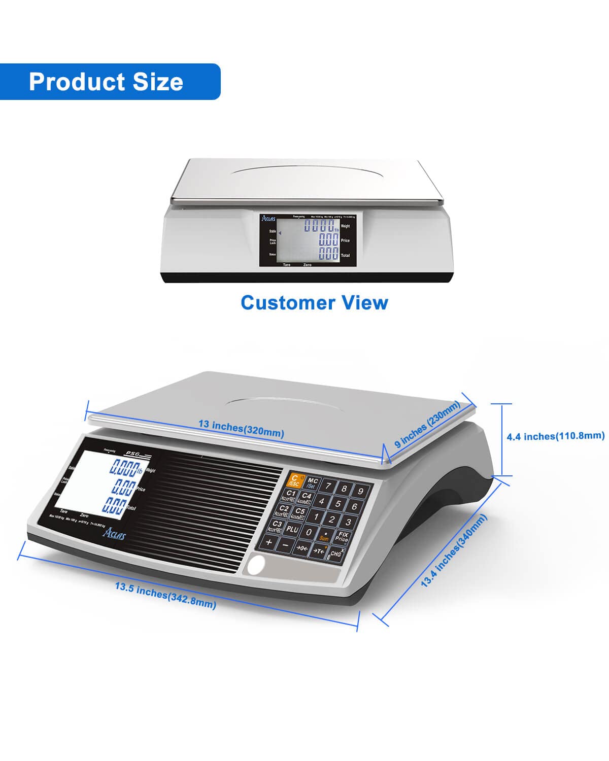 Price Computing Scale 60lbs 0.02lb Digital Commercial Retail Scale S33822