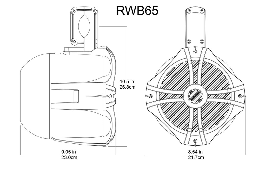 6.5 Black Marine Wakeboard Tower Speakers Y122180