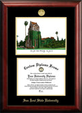 Gold Embossed Diploma Frame with Campus Images Lithograph A845