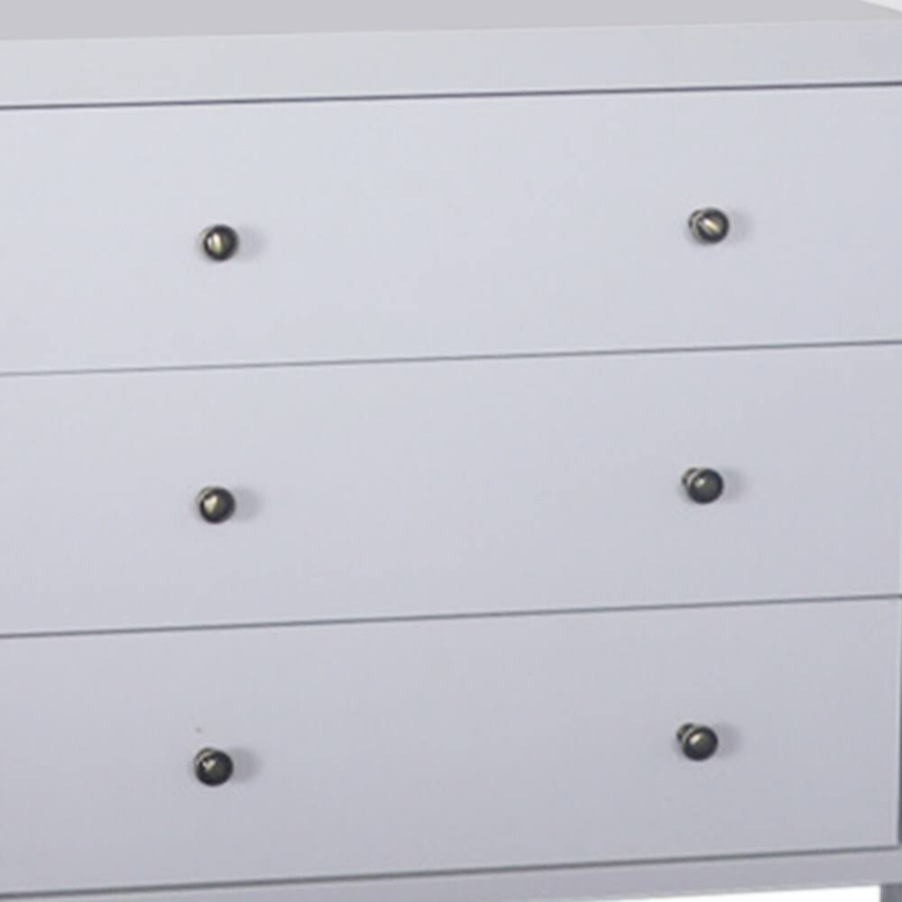 White 3 Drawer Chest with Metal Glides X6217