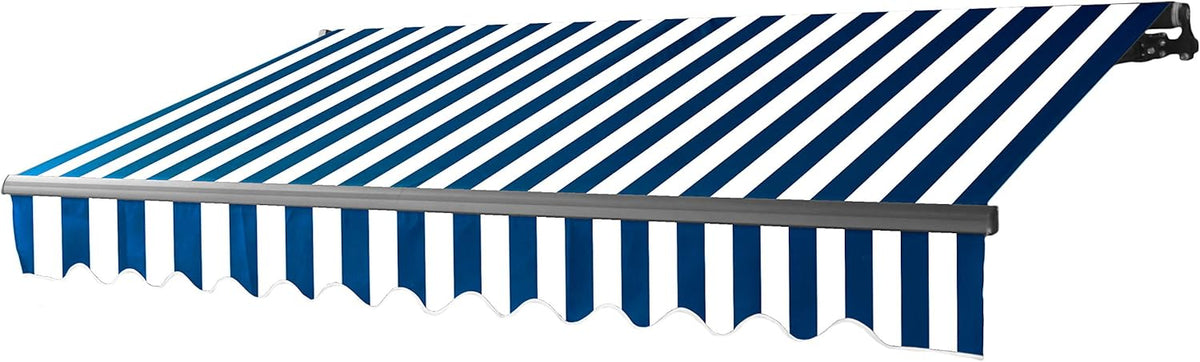 Motorized Retractable Patio Awning 12 x 10 Feet Blue E35843