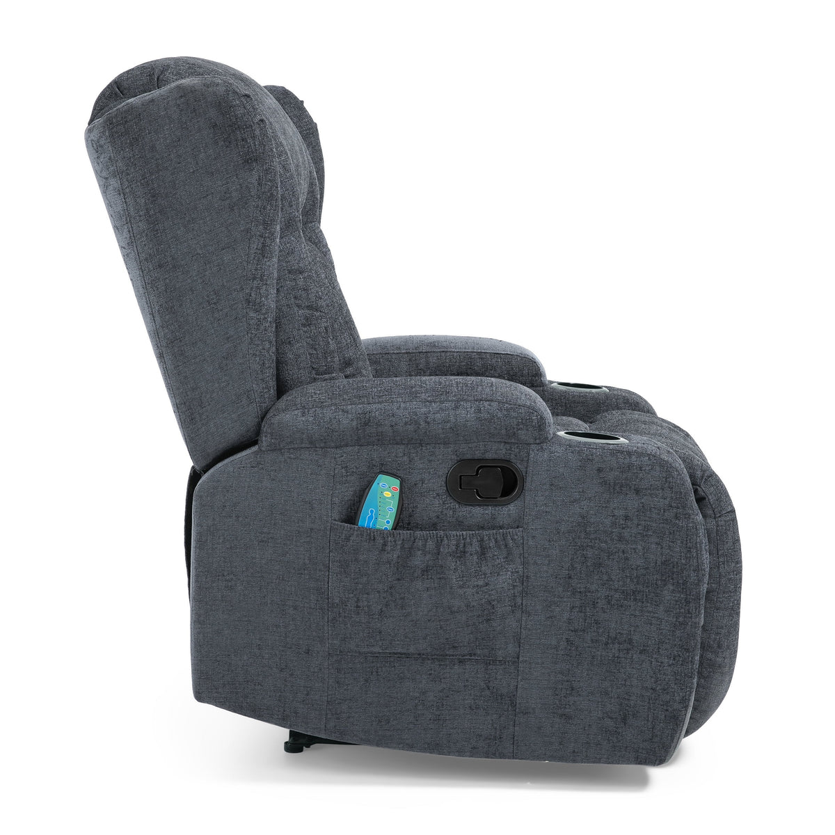 Charcoal Fabric Tufted Massage Recliner U690150