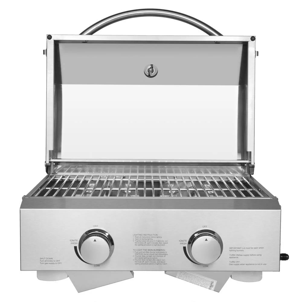 Portable 2 Burner Stainless Steel Propane Grill Q3210