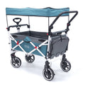 Teal Gray Folding Wagon Stroller with Canopy R25290