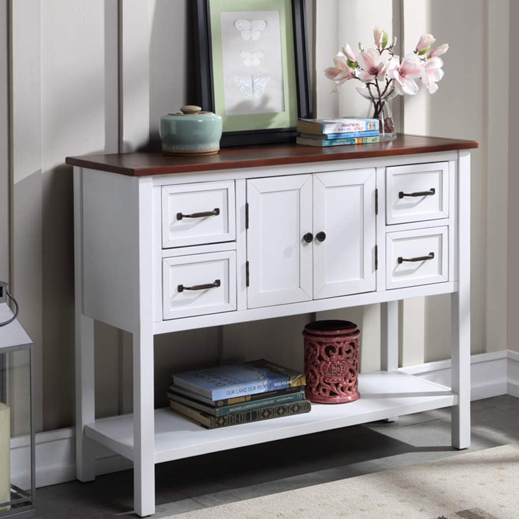 Wood Console Table with Drawer and Bottom Shelf U358396