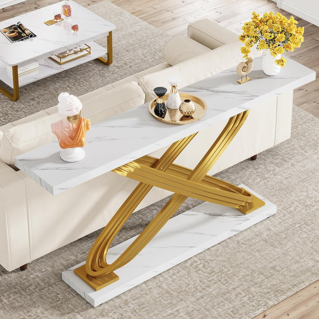 55" Faux Marble Console Table W867