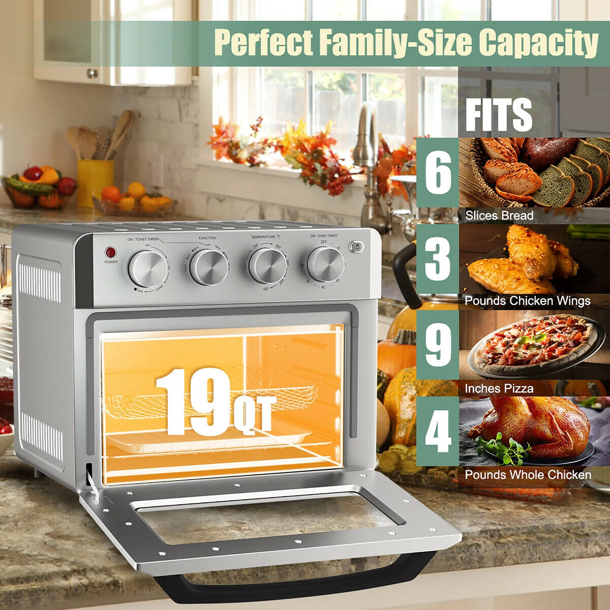 7-in-1 Air Fryer Toaster Oven 19 QT X5031