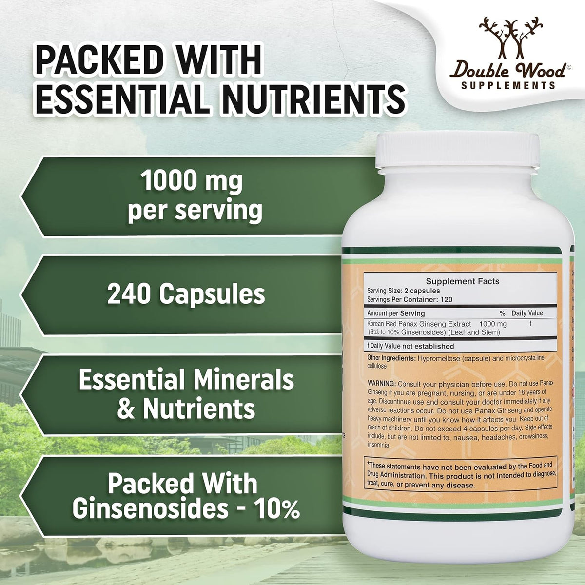 240 Vegan Capsules Korean Red Ginseng Extract Z980