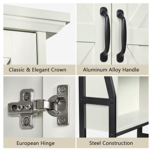 Gray Over The Toilet Storage Cabinet with Barn Doors V5650