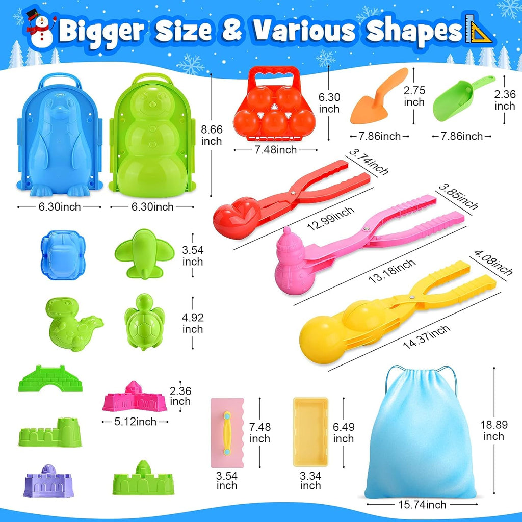 20 PCS Snowball Maker with Carrying Bag Snow Mold W650527