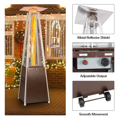 Bronze 48000 BTU Propane Patio Heater with Wheels and Cover F934