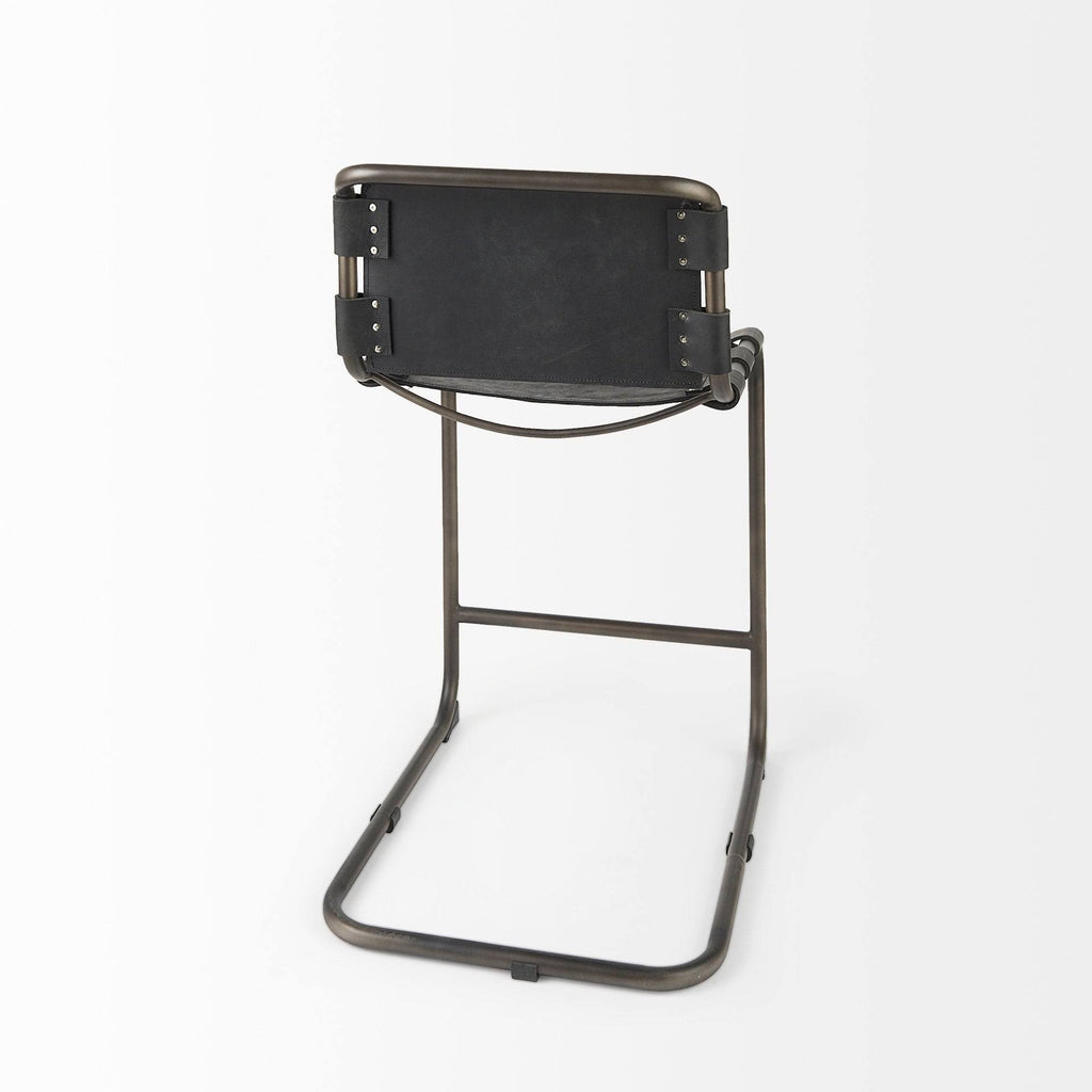 Black Leather Counter Stool Z477