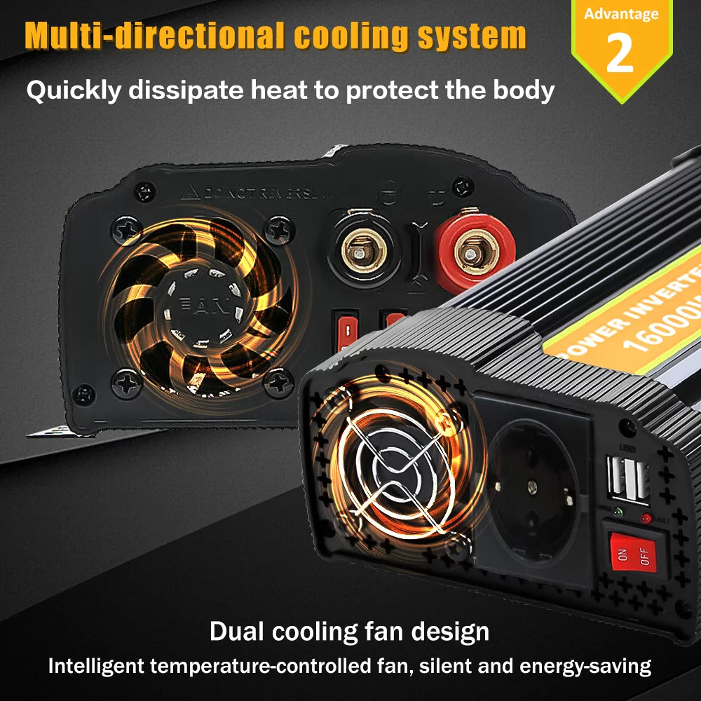 16000 Watts Power Inverter Converter DC 12V to AC 110V G1411