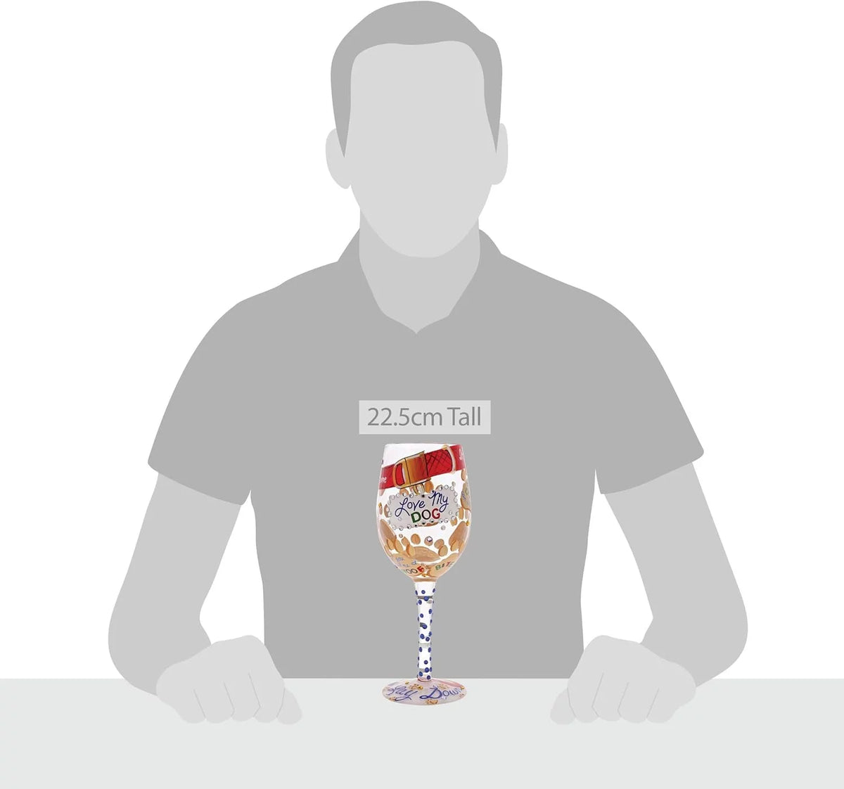 Hand-Painted Artisan Wine Glass 15 Oz Z40296