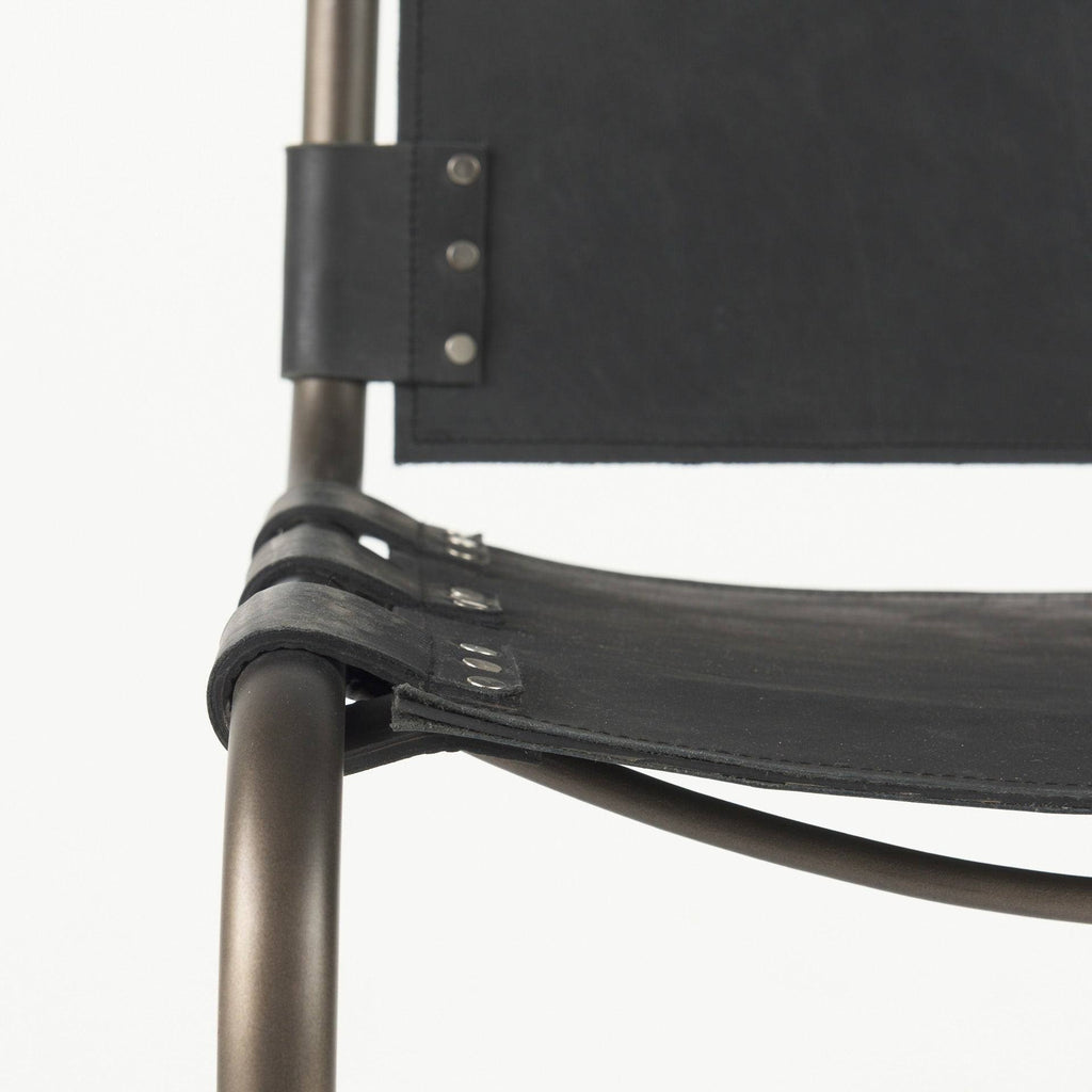 Black Leather Counter Stool Z477