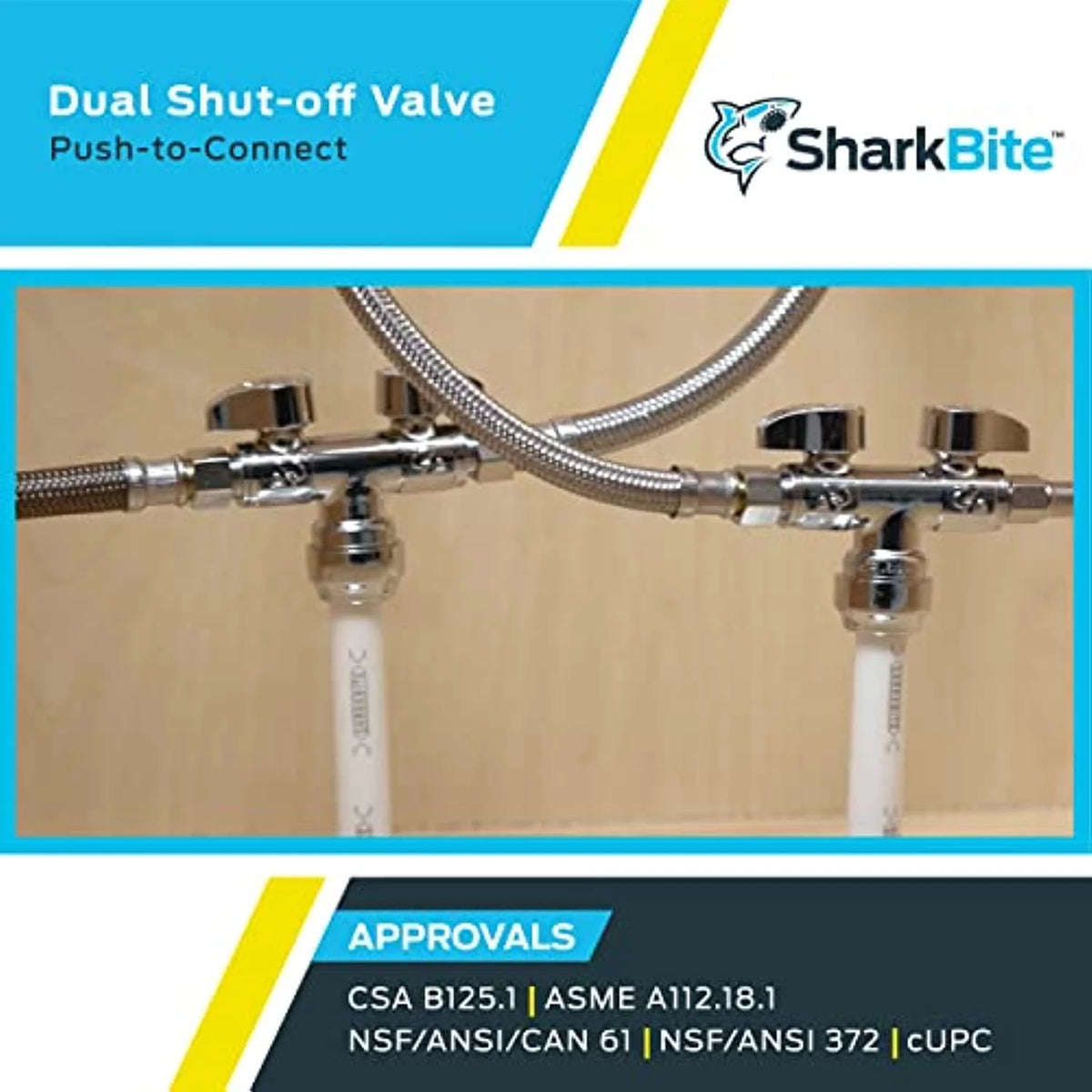 0.5 in. x 0.375 x 0.375 Dual Stop Valve T6270