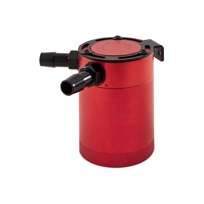 Compact Baffled Oil Catch Can, 2-Port, Red M49428