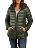 Women Short Down Jackets Packable Lightweight Hooded Puffer Coats with Pockets S-2XL R794245