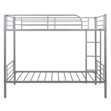 Twin Over Twin Metal Bunk Bed, Convertible Into 2 Individual Twin Bed Frame F764