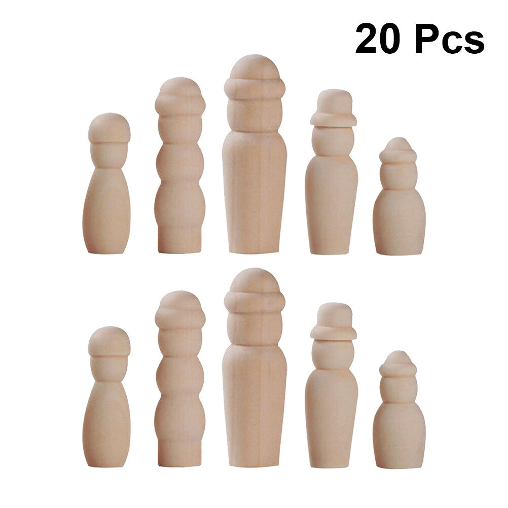 20 in 1 DIY Wooden Doll Bodies H75656