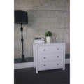White 3 Drawer Chest with Metal Glides X6217
