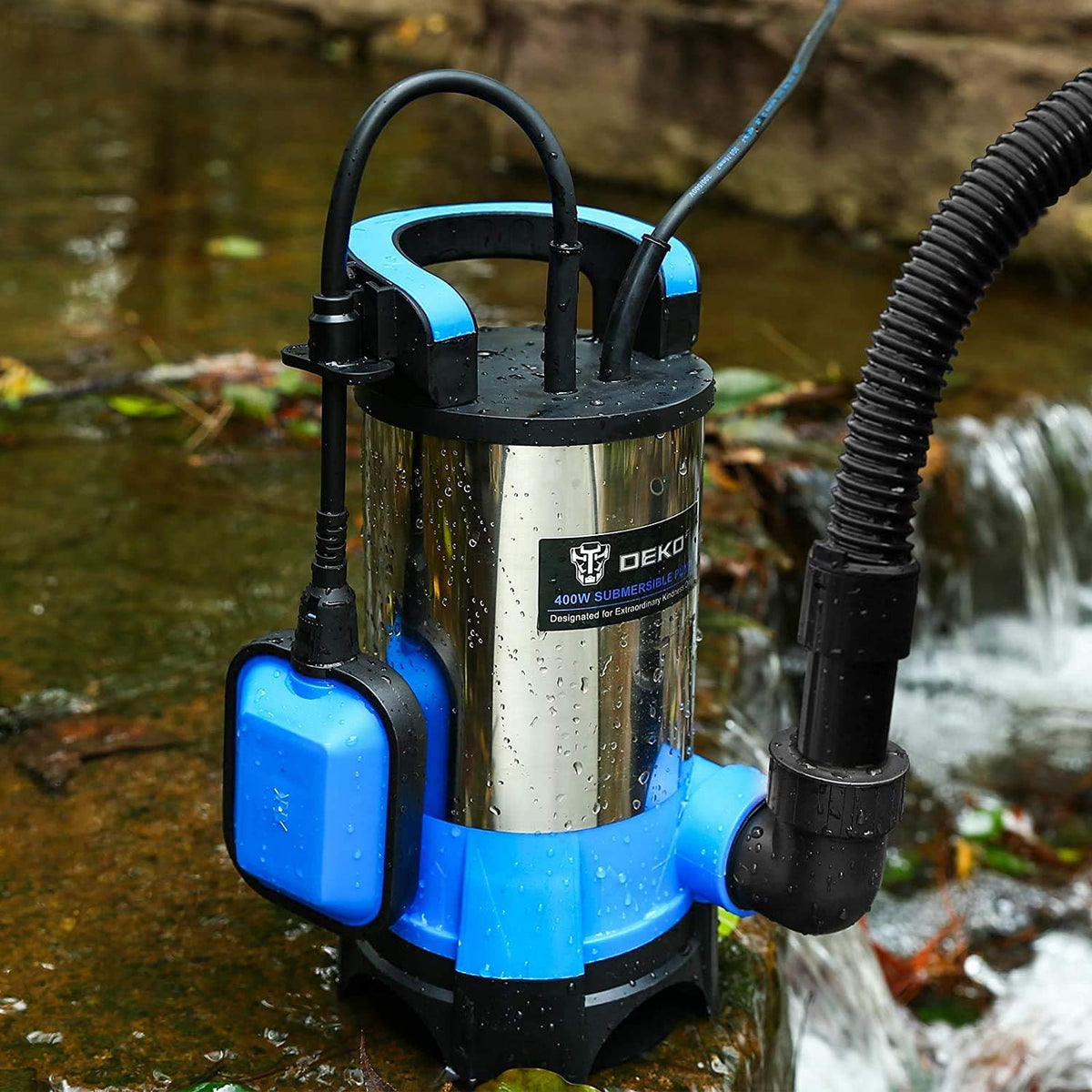 400W 1/2HP Portable Submersible Sump Pump with Float Switch and 16ft Cable E142064