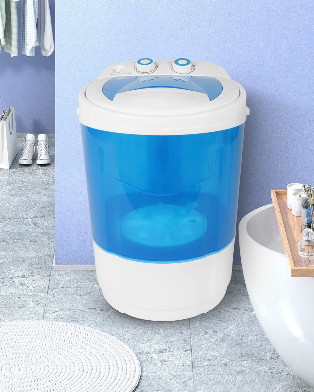 7.7lbs Mini Portable Washing Machine with Spiner Basket H75693