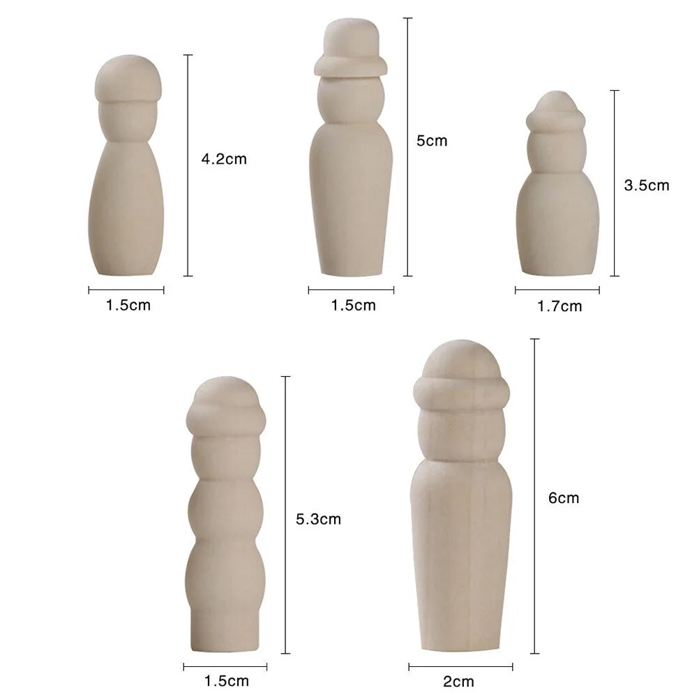 20 in 1 DIY Wooden Doll Bodies H75656