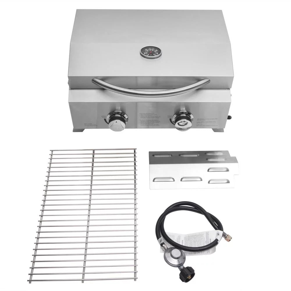 Portable 2 Burner Stainless Steel Propane Grill Q3210