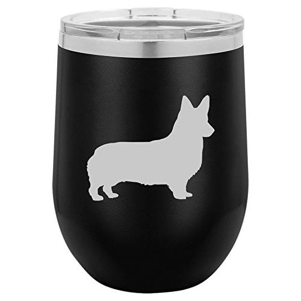 12 oz Double Wall Vacuum Insulated Stainless Steel Stemless Wine Tumbler With Lid G43659