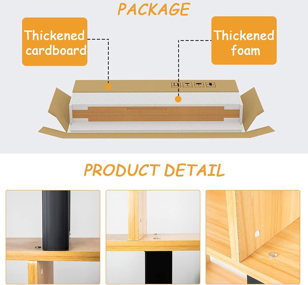 3-Tier Ladder Bookshelf with Storage Organizer, Walnut J475
