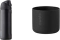 Black Insulated Stainless Steel Water Bottle with Silicone Boot O12318
