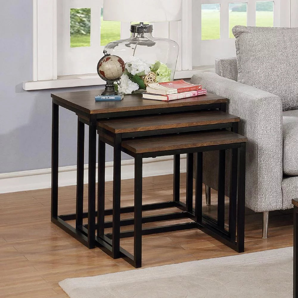 Acacia Wood Square Nesting End Tables E41634