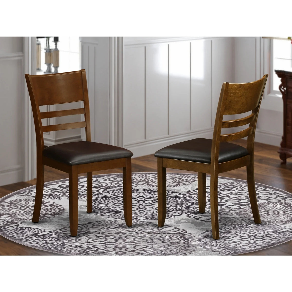 Espresso Wood Dining Chair Set Of 2 J4976
