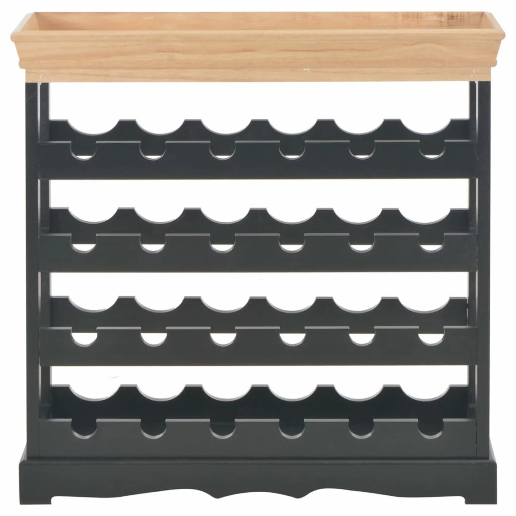 24 Bottles Wine Cabinet with Storage Shelves Black X598