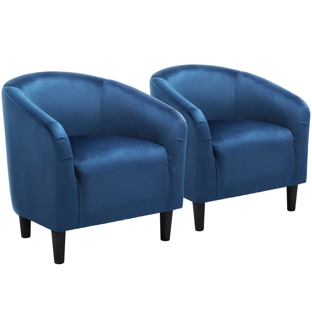 Ivory Velvet Tub Chair Set of 2 R8697