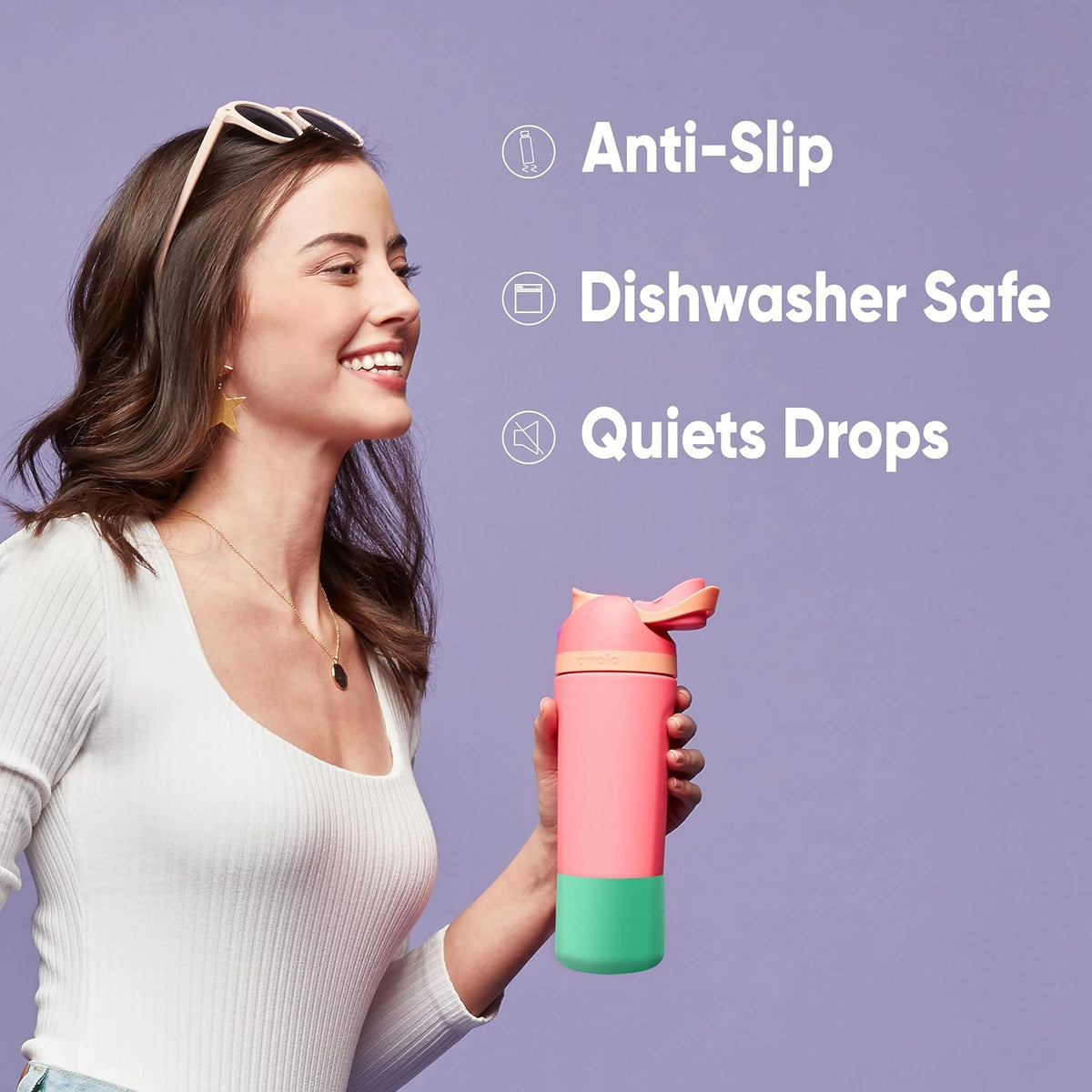 Black Insulated Stainless Steel Water Bottle with Silicone Boot O12318