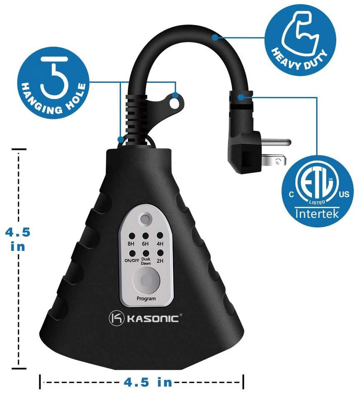 Black 3 Outlets Wireless Remote Control Outdoor Outlets Q37280