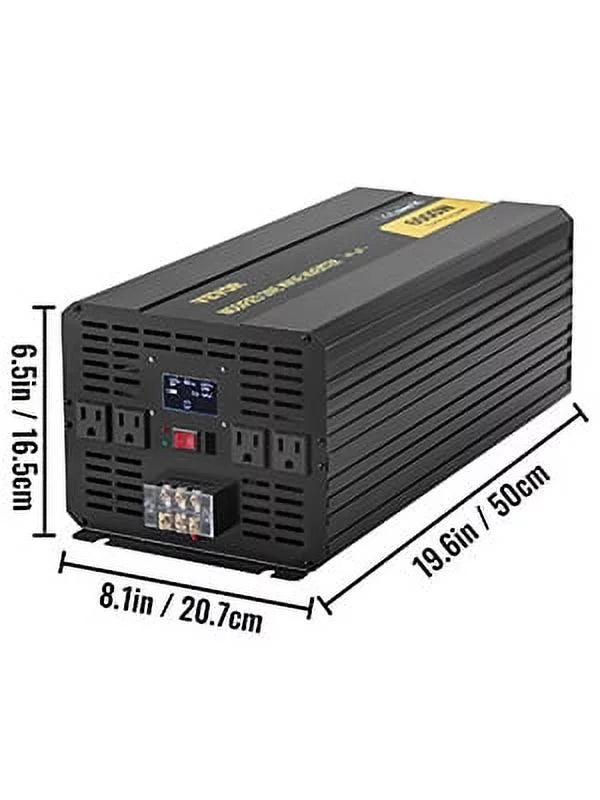 6000W Modified Sine Wave Power Inverter DC 12V to AC 120V with LCD Display L300368
