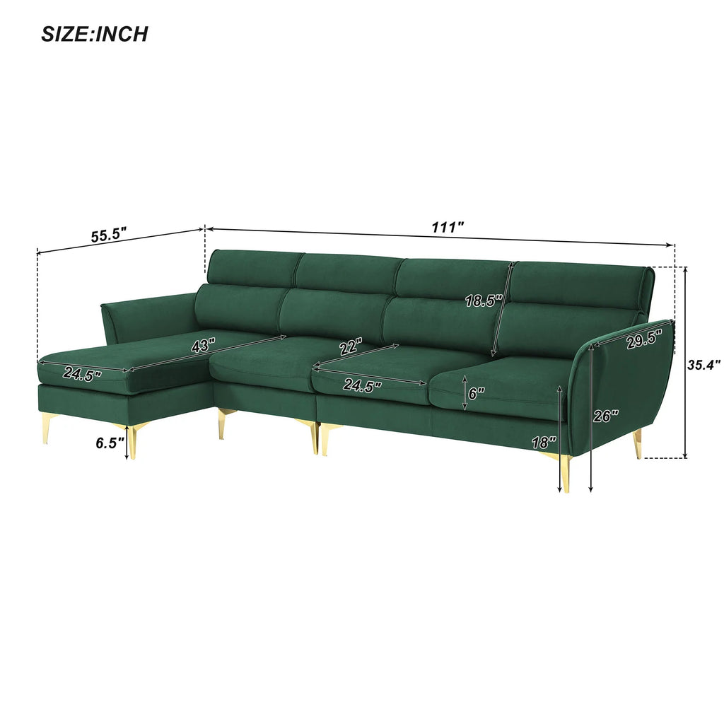 111" L Shape Recliner Sectional Sofa X61872