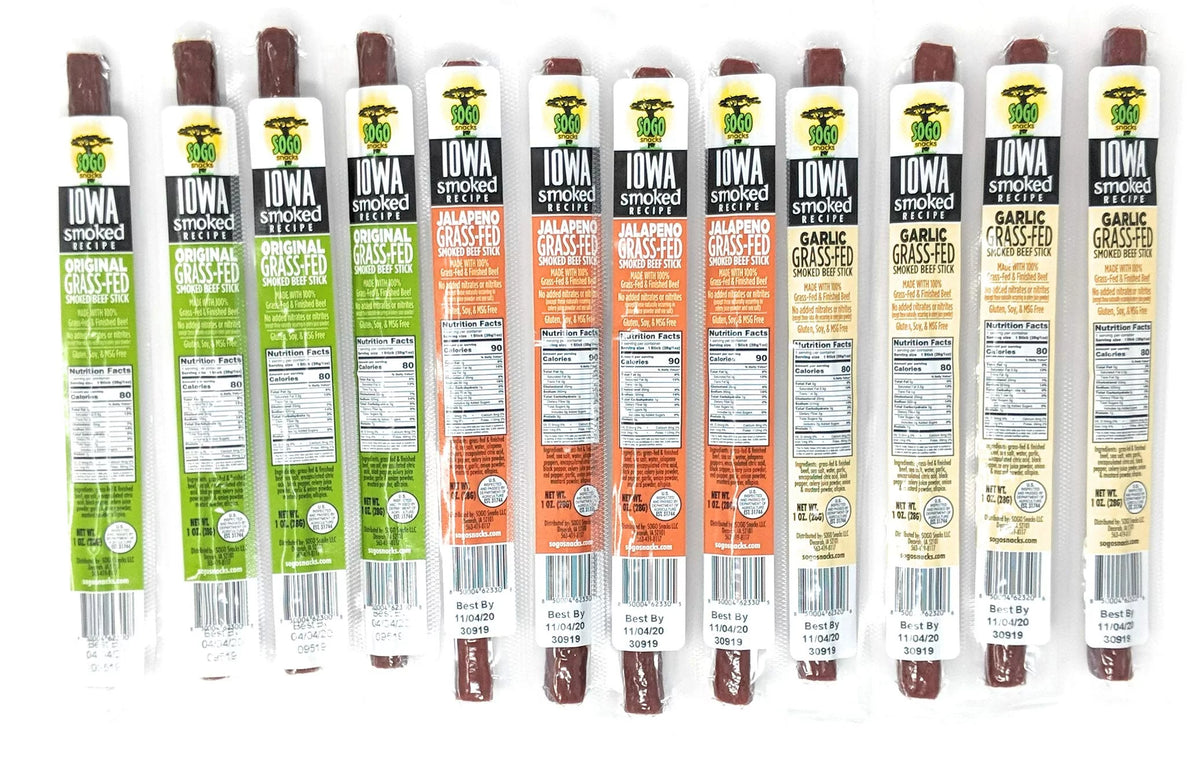 100% Grass-fed Beef Sticks, No Sugar, 144 Ct, 1-oz E767