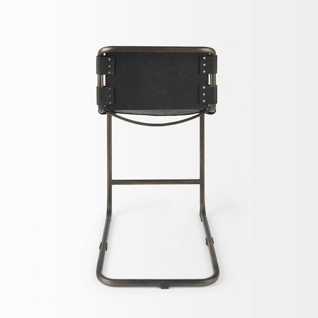 Black Leather Counter Stool Z477