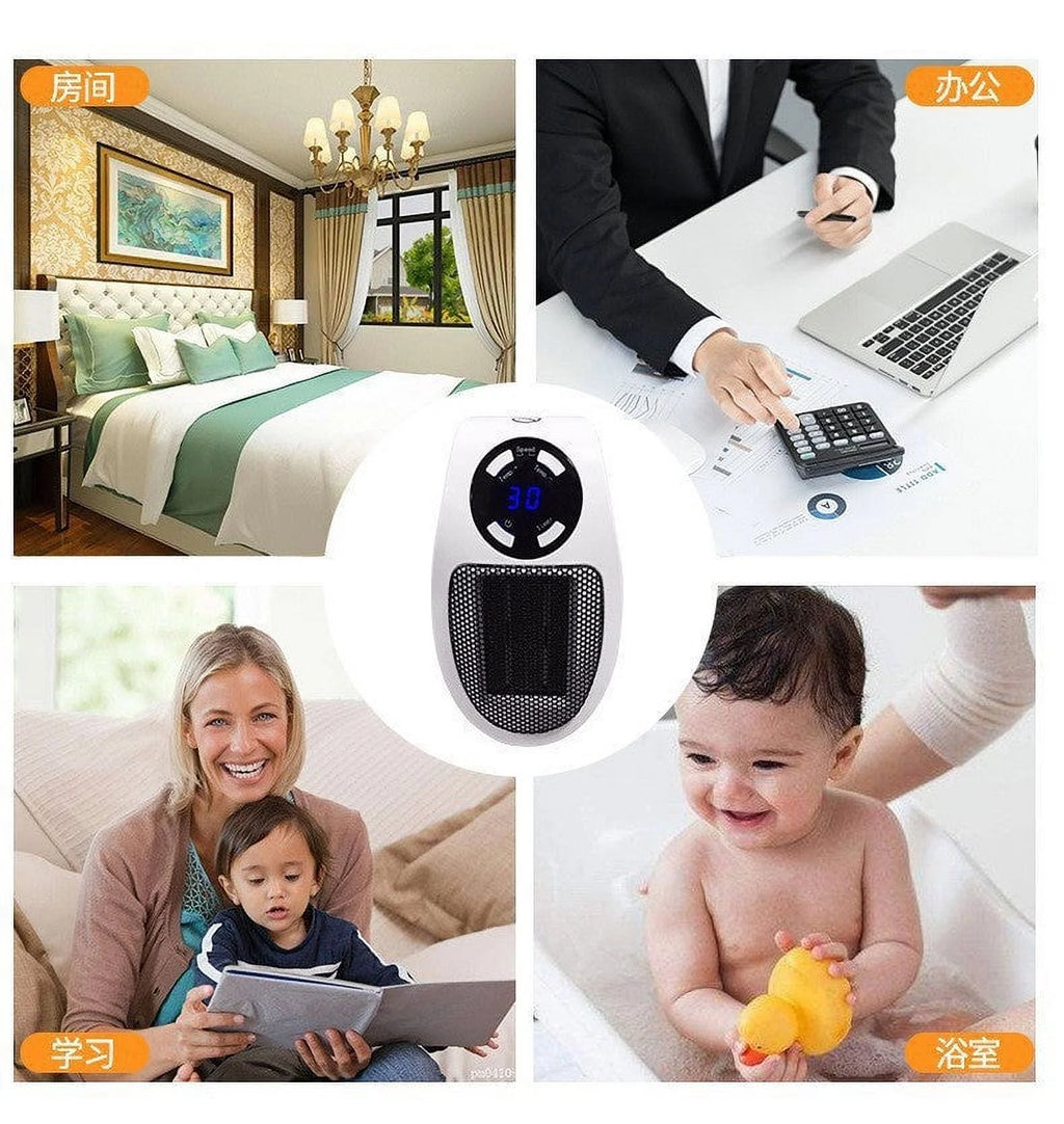 500W Mini Plug-in Wall Heater with Digital Timer H483854